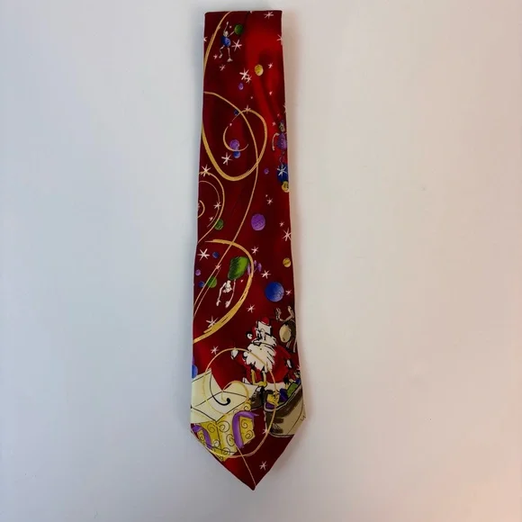 J. Garcia Big Finish Collection Fifty-Six VTG Novelty Christmas Silk Tie 59x3.5 - Picture 2 of 9